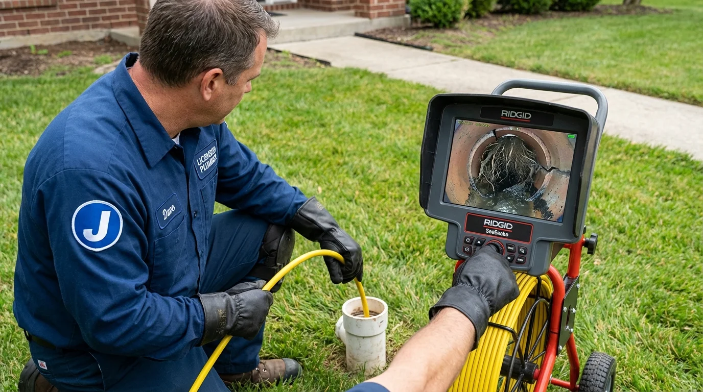 Sewer camera inspection being performed by Johns Plumbing LLC in Poway