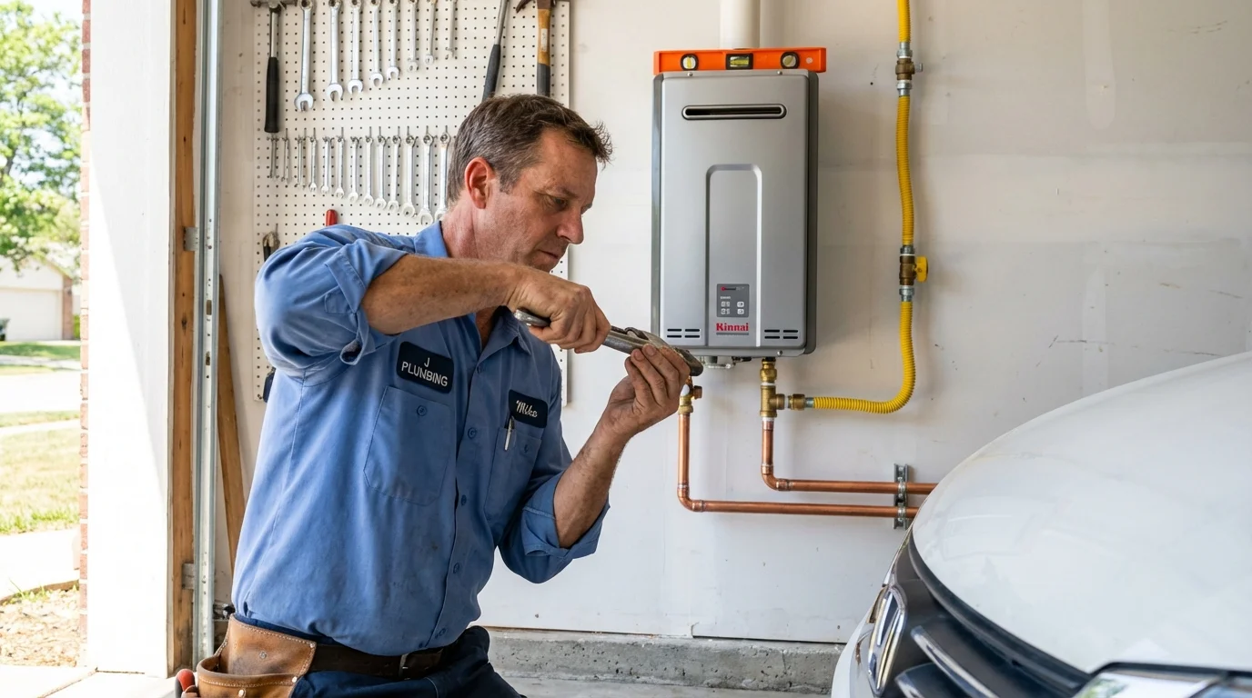 Tankless water heater installation by a Johns Plumbing LLC plumber in Poway